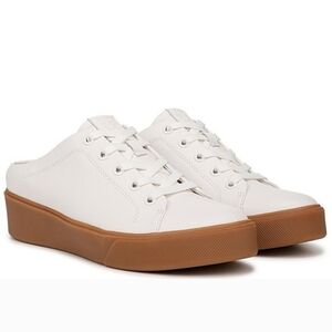 Naturalizer White and Tan Mules